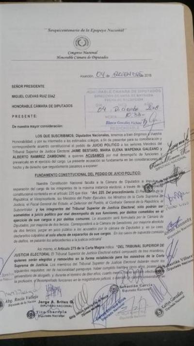 Presentan pedido de Juicio | Info Caacupe