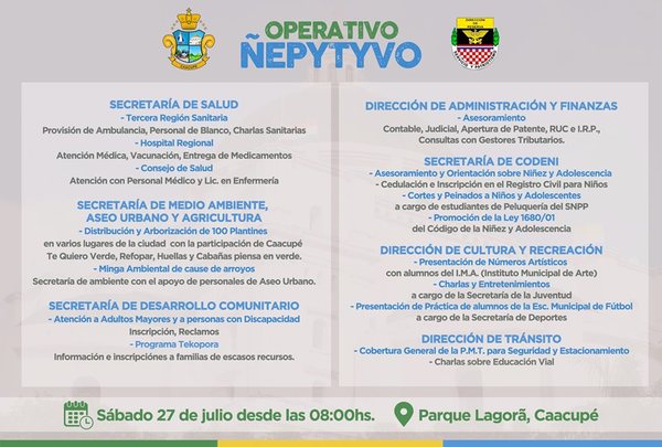 La Municipalidad de Caacupé y FF AA invitan al Operativo Ñepytyvo | Info Caacupe