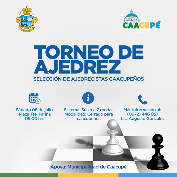 Se viene el Gran Torneo de Ajedrez en Caacupé | Info Caacupe