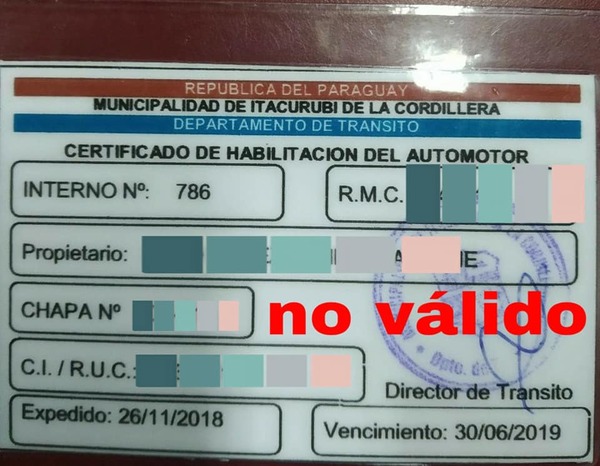 En Itacurubi, desde julio quedan totalmente expiradas habilitaciones con formato antiguo | Info Caacupe