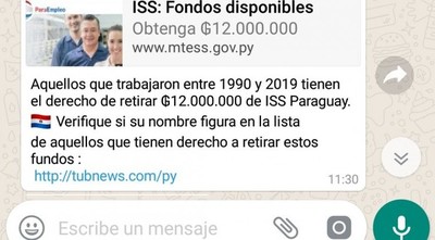 Tiene derecho a retirar 12 millones”: el nuevo fraude vía WhatsApp que crea ilusión | Info Caacupe