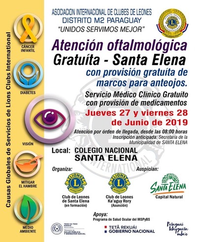 Atención Oftalmológica gratuita en Santa Elena | Info Caacupe
