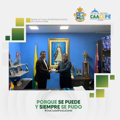 Intendente de Caacupé entrega importante aporte a Cuerpo de Bomberos Azules | Info Caacupe