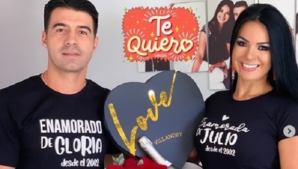 Gloria Vera y Julio César Cáceres celebran 17 años de amor 