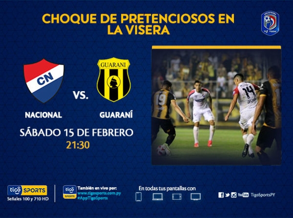 Nacional y Guaraní chocan en el partido estelar de la fecha