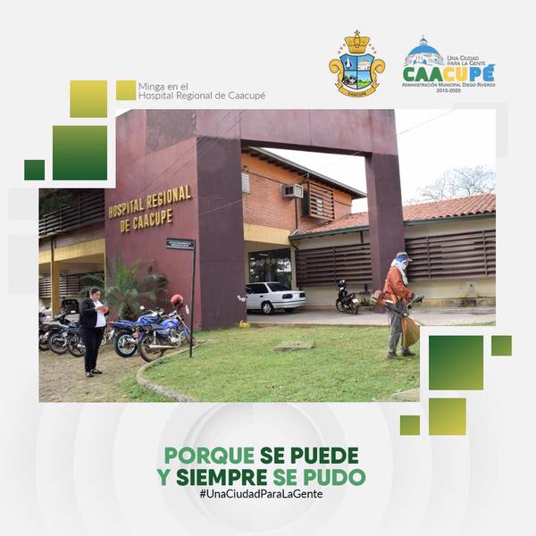 Aseo Urbano Municipal realiza Minga en el Hospital Regional de Caacupé | Info Caacupe