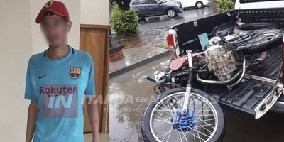 HABRÍA HURTADO UNA MOTOCICLETA, LA CHOCÓ Y FUE APREHENDIDO.