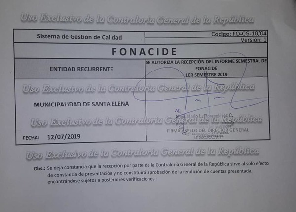 Municipalidad de Santa Elena realiza rendición de recursos FONACIDE 2019 | Info Caacupe