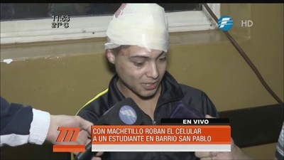 Asaltantes hieren con machetillo a un estudiante