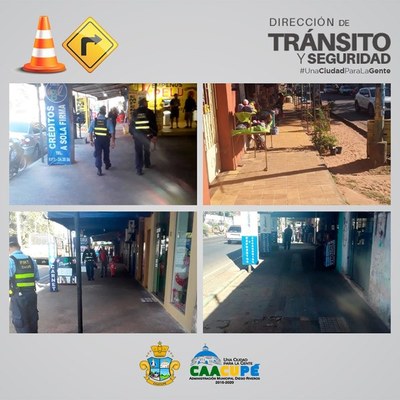 Dpto. de Tránsito continúa con el despeje de mercaderías y vehículos en veredas | Info Caacupe