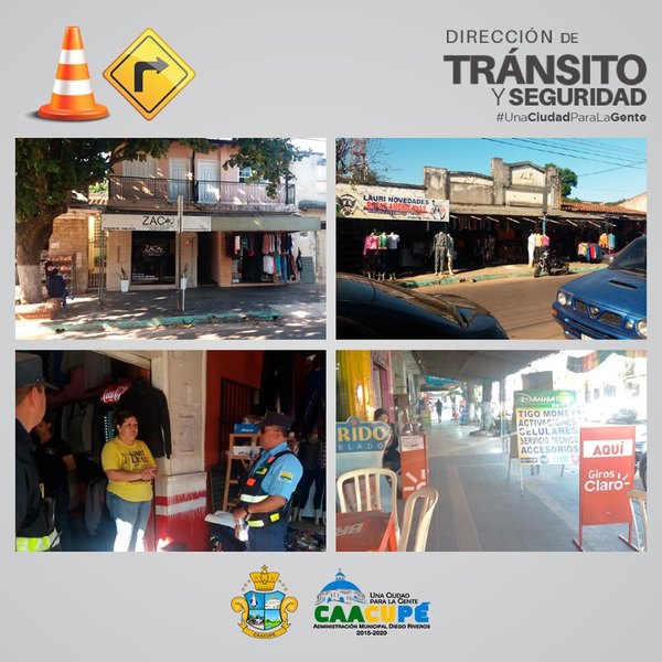 Dirección de Tránsito y Seguridad relizó despeje de veredas en Caacupé | Info Caacupe