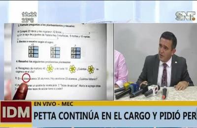 Errores en libros del MEC: Ministro Eduardo Petta continúa en el cargo - SNT