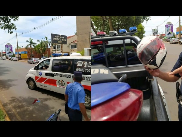 MOTOCICLISTA EMBISTE A PEATÓN SOBRE AVDA. IRRAZABAL