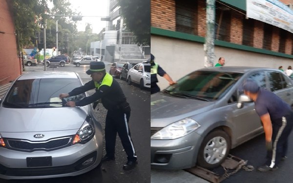Doble fila: Retiran vehículos con grúa y multan a conductores en frente del Colegio Cristo Redentor - ADN Paraguayo