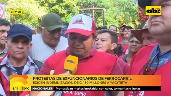 Protestas de exfuncionarios de ferrocarril - ABC Noticias - ABC Color