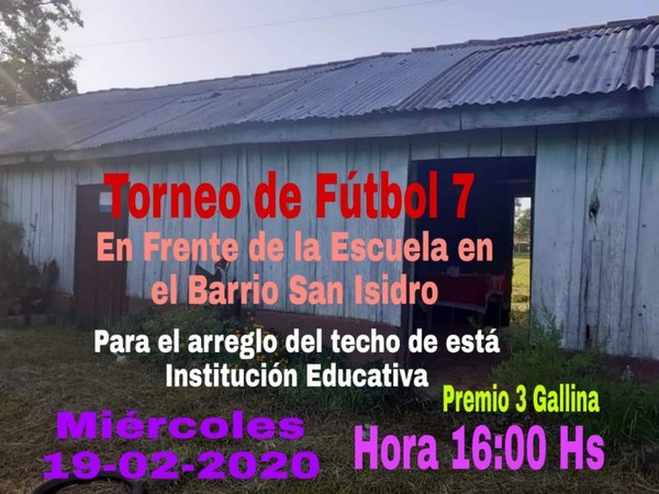 Organizan torneo de fútbol para reparar escuela en Caazapá