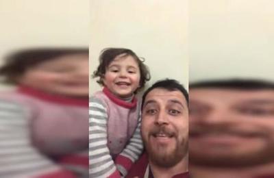 Padre sirio inventó un juego para hace reír a su hija cada vez que caen bombas - SNT