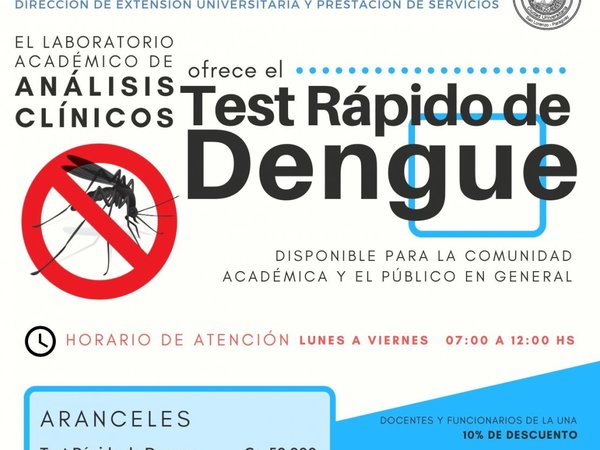 Ofrecen test rápido de dengue en la UNA