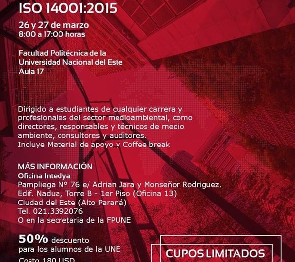 Ofrecen curso de Sistema de Gestión Medio Ambiental ISO 14001:2015