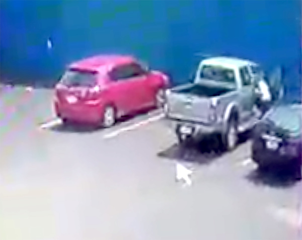 “Tortoleros” vacían camioneta estacionada en supermercado