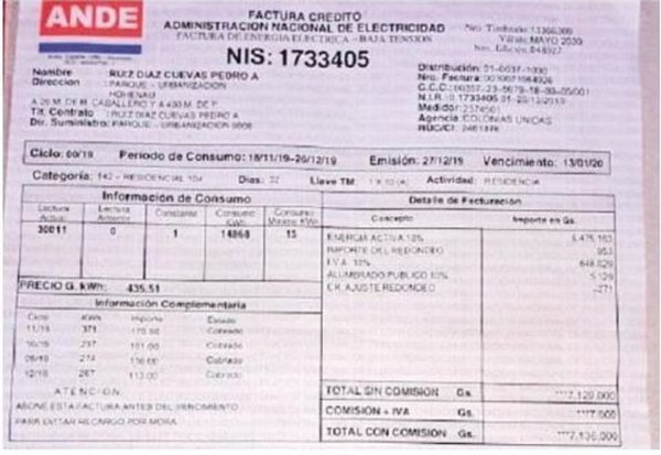 Hohenau: ANDE no pudo leer un medidor "por culpa de un perro bravo" y facturó Gs. 7 millones a un usuario