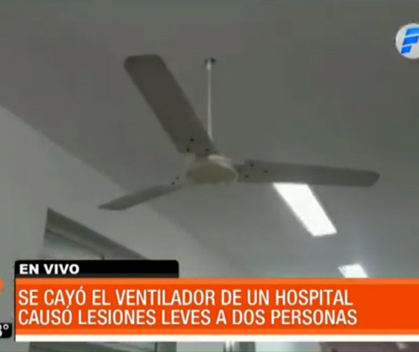 Ventilador cayó sobre pacientes de un hospital