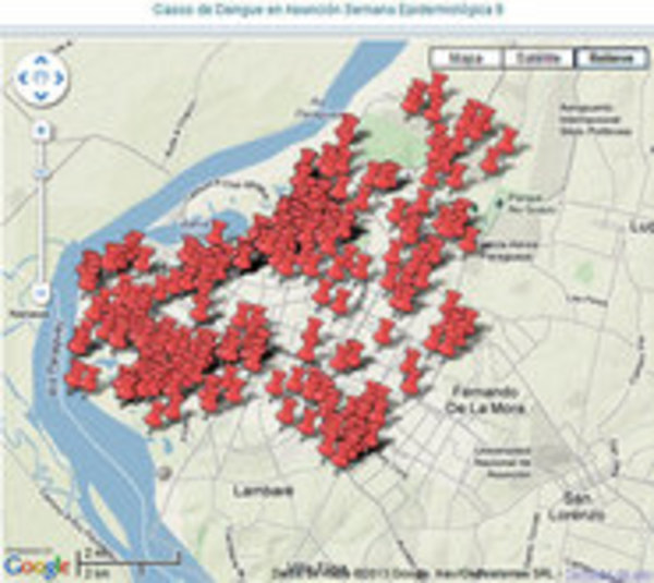 Mapa muestra la evolución del dengue en Asunción - Paraguay.com