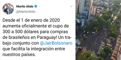 DESDE EL 1 DE ENERO DEL 2020, AUMENTA EL CUPO DE COMPRAS PARA TURISTAS BRASILEÑOS.