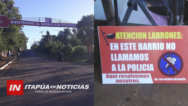 PECULIAR ADVERTENCIA A DELINCUENTES AL INGRESAR A 8 DE DICIEMBRE.