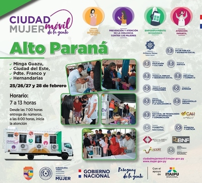 Ciudad Mujer Móvil prestará servicios esta semana en Alto Paraná | .::Agencia IP::.