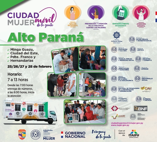 Ciudad Mujer Móvil prestará servicios esta semana en Alto Paraná | .::Agencia IP::.