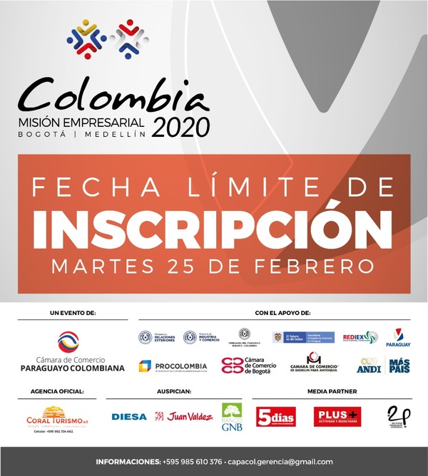 Este martes cierra inscripción para empresas interesadas en participar de misión en Colombia | .::Agencia IP::.