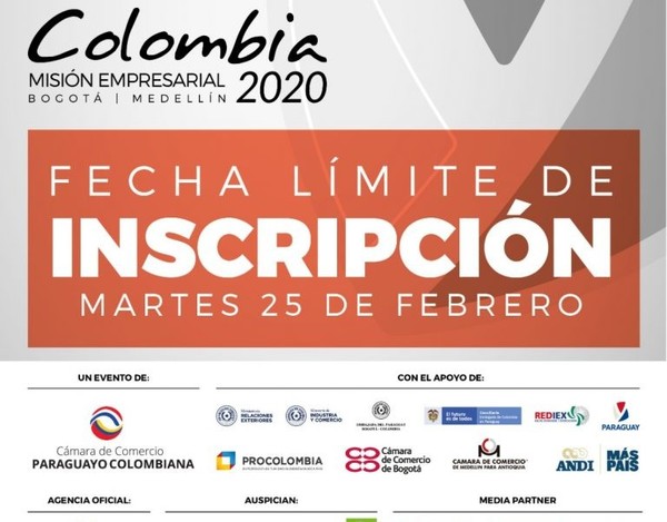 Inscripción para empresas interesadas en participar de misión en Colombia se cierra este martes