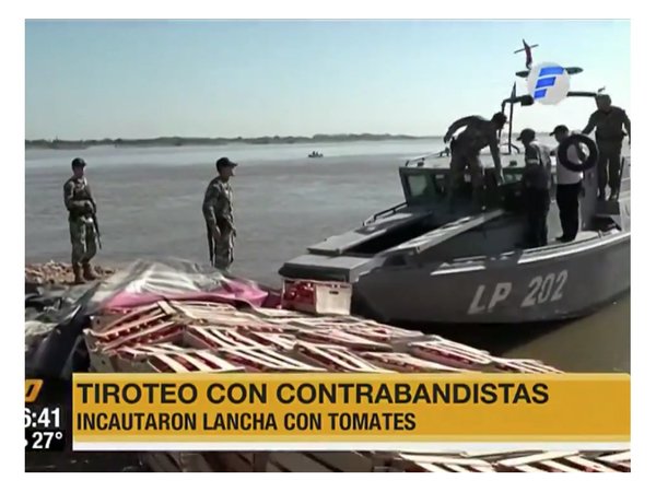 Tiroteo con contrabandistas de tomate en el Río Paraguay