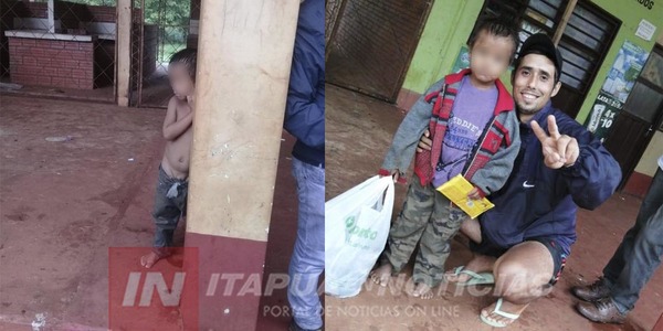 NIÑO EN SITUACIÓN DE CALLE RECIBIÓ AYUDA DE UN JÓVEN.