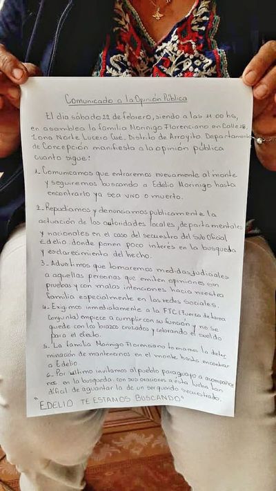 Familiares de Edelio ingresarán nuevamente al monte