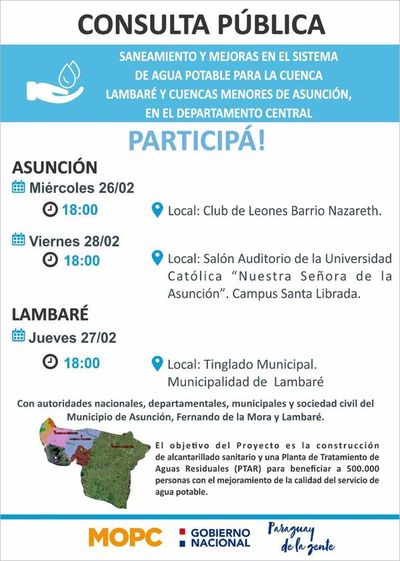 Organizan consulta ciudadana para informar sobre obras para alcantarillado sanitario - Nacionales - ABC Color