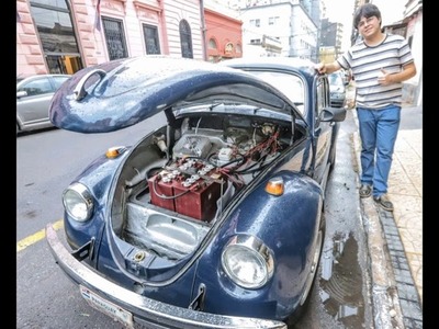 PARAGUAYO TRANSFORMÓ FUSCA ANTIGUO EN AUTO ELÉCTRICO