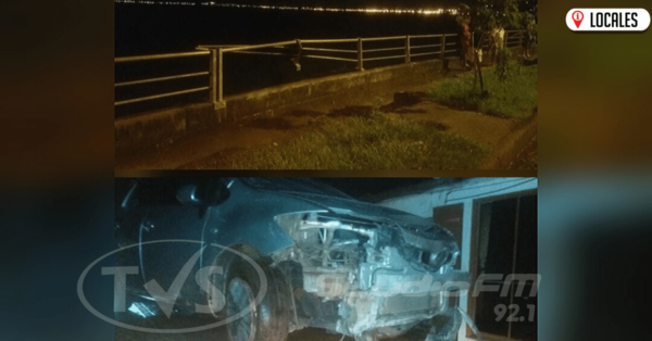 Baranda protectora evitó que un vehículo caiga al río Paraná