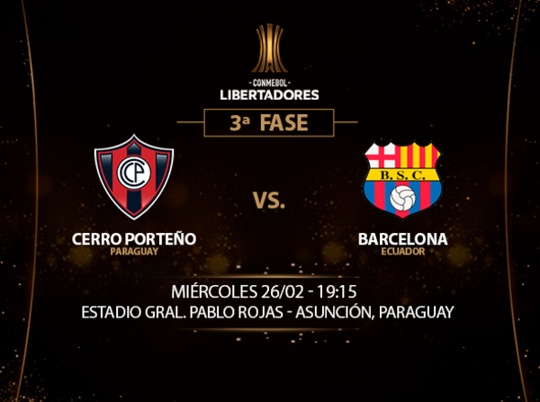 Cerro Porteño va por la remontada ante Barcelona