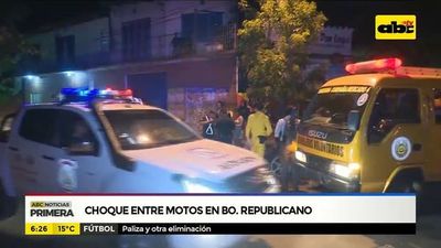 Choque entre motos en Barrio Republicano - ABC Noticias - ABC Color