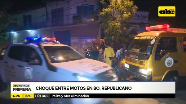 Choque entre motos en Barrio Republicano - ABC Noticias - ABC Color