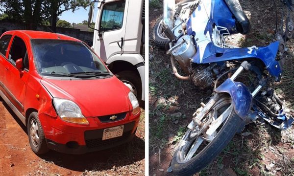 Choque deja un herido y daños materiales