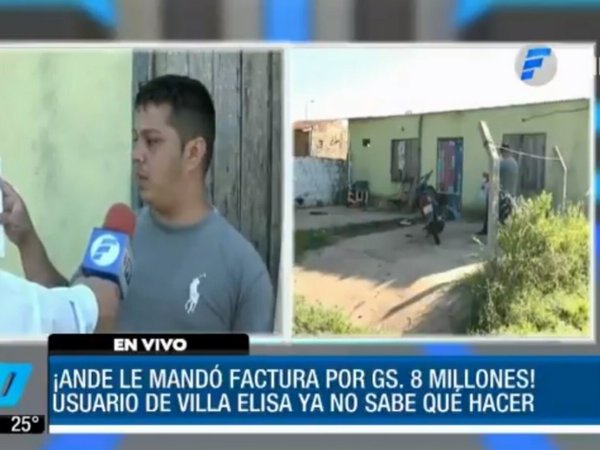 La ANDE le mandó factura por más de G. 8 millones, dos meses de seguido