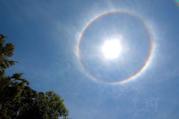 Halo solar deslumbra en casi todo el país