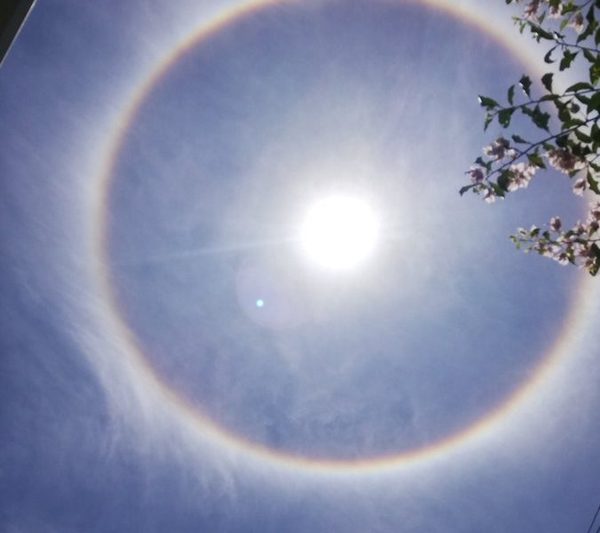 El halo solar irrumpió el cielo guaraní