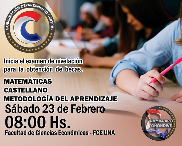La Gobernación del Departamento Central convoca a los jóvenes que aprobaron la primera etapa de evaluación para Becas 2019 - Informate Paraguay
