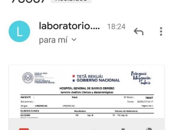 Implementan entrega de resultados laboratoriales vía e-mail en hospitales públicos