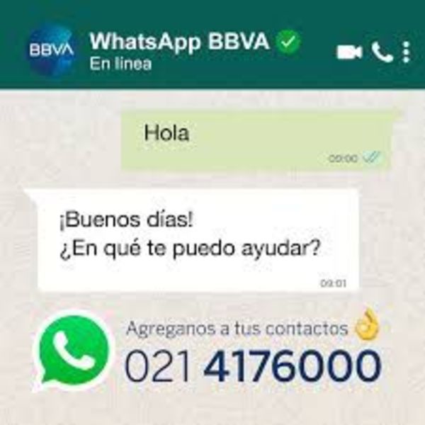BBVA posee cuenta de WhatsApp oficial verificada - Empresariales - ABC Color