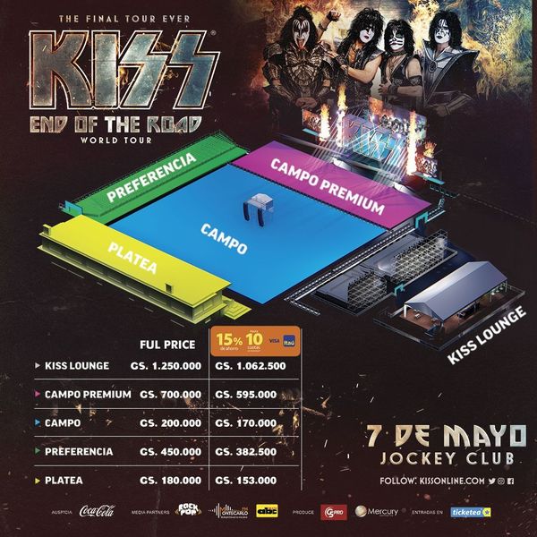 Habilitan venta general de entradas para show de Kiss en Asunción - .::RADIO NACIONAL::.